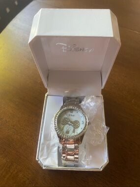 Disney Silver Mickey Mouse Crystal Accent Watch